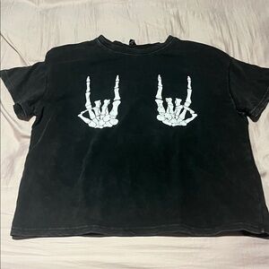 SHEIN Black Curve OXL Top